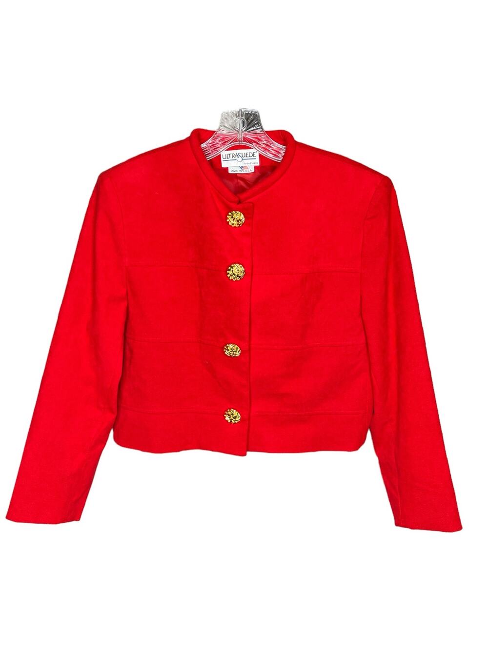 Vintage 1970's Ultrasuede Count Romi Red Button Front Blazer Jacket U.S.A